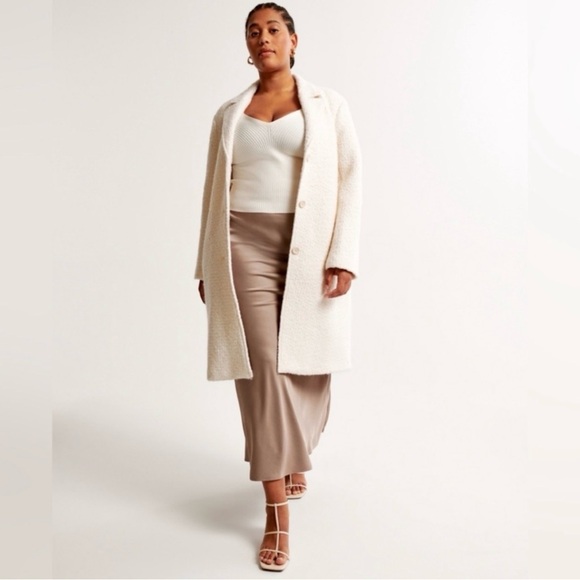 Abercrombie & Fitch Cream Wool-Blend Coat - Picture 2 of 6
